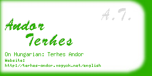 andor terhes business card